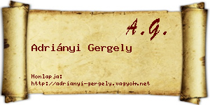 Adriányi Gergely névjegykártya